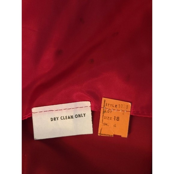 Vintage 60's Brandless Burgandy Formal Dress W/ Rhinestone Bodice & Brooch - Picture 5 of 9